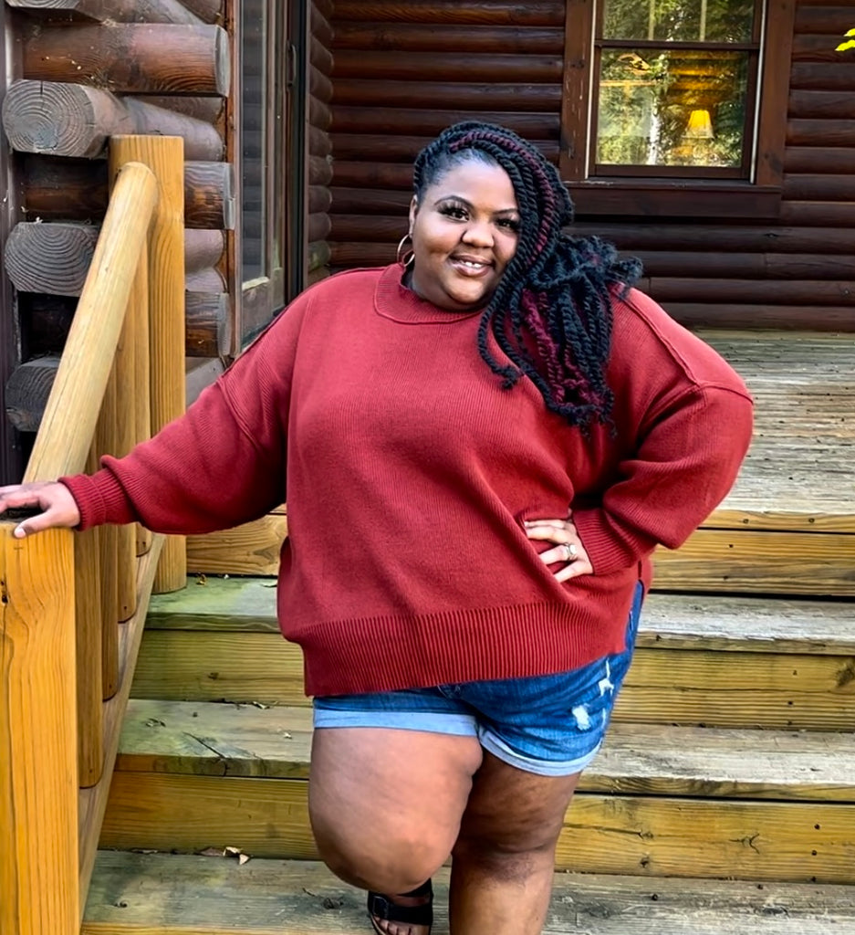 Red on sale sweater top