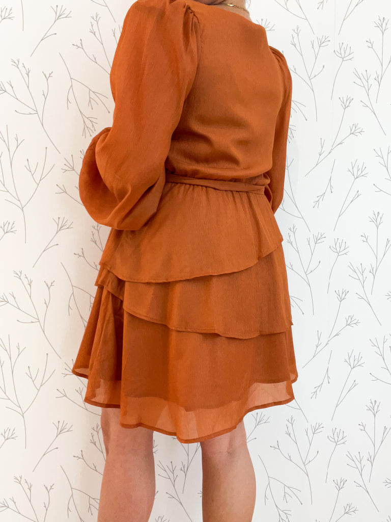 3 Tiered T-shirt Dress w/Ruffle Sleeves main image 0