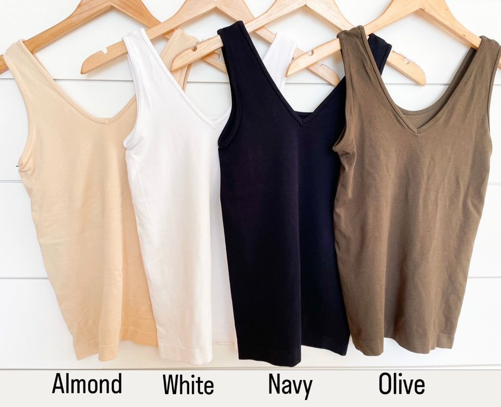 Seamless V-Neck Smoothing Tank– Chic Avenue Boutique