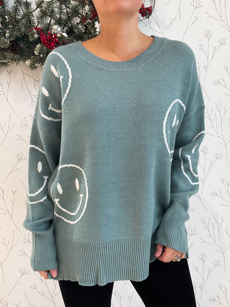 Smiley Face Knit Sweater
