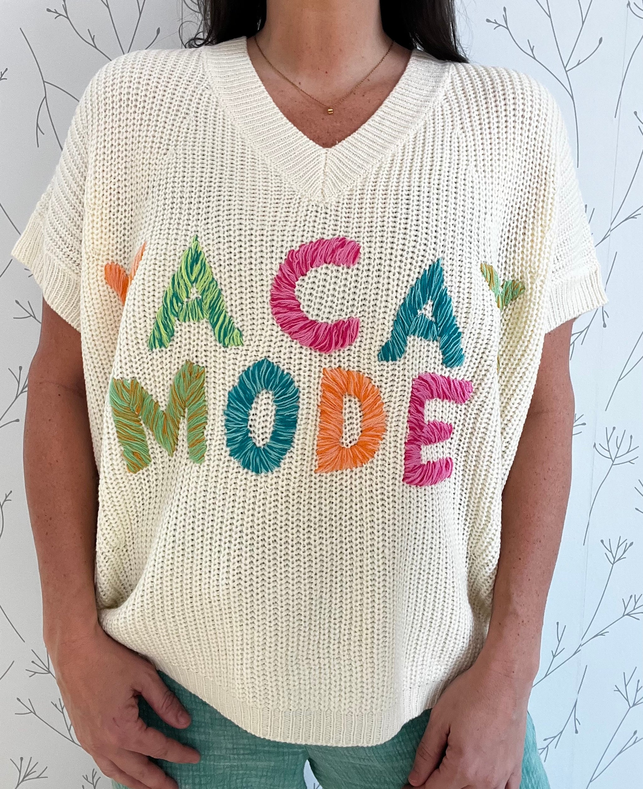 Vacay Mode Embroidered Top