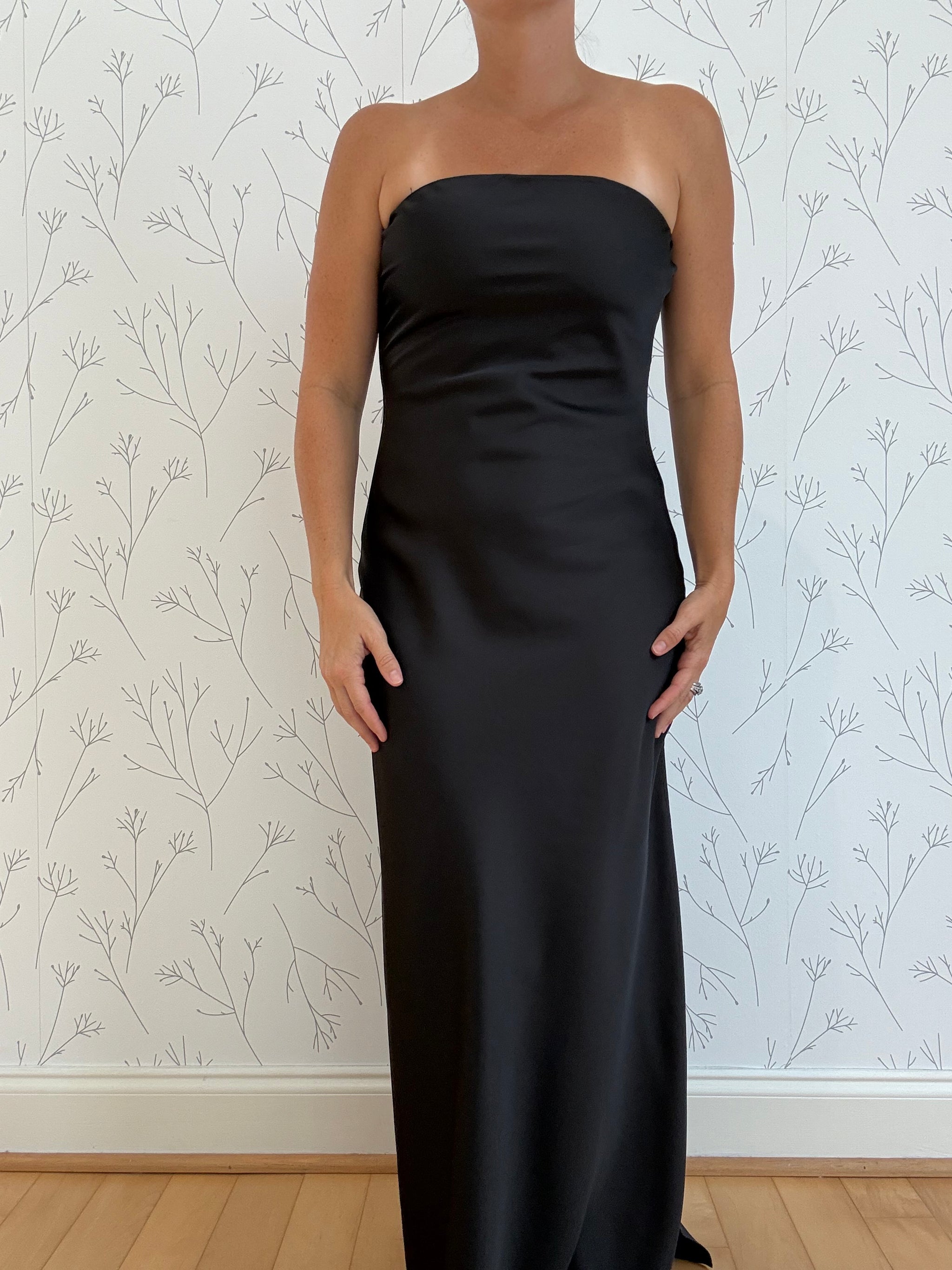 London Strapless Solid Maxi Dress