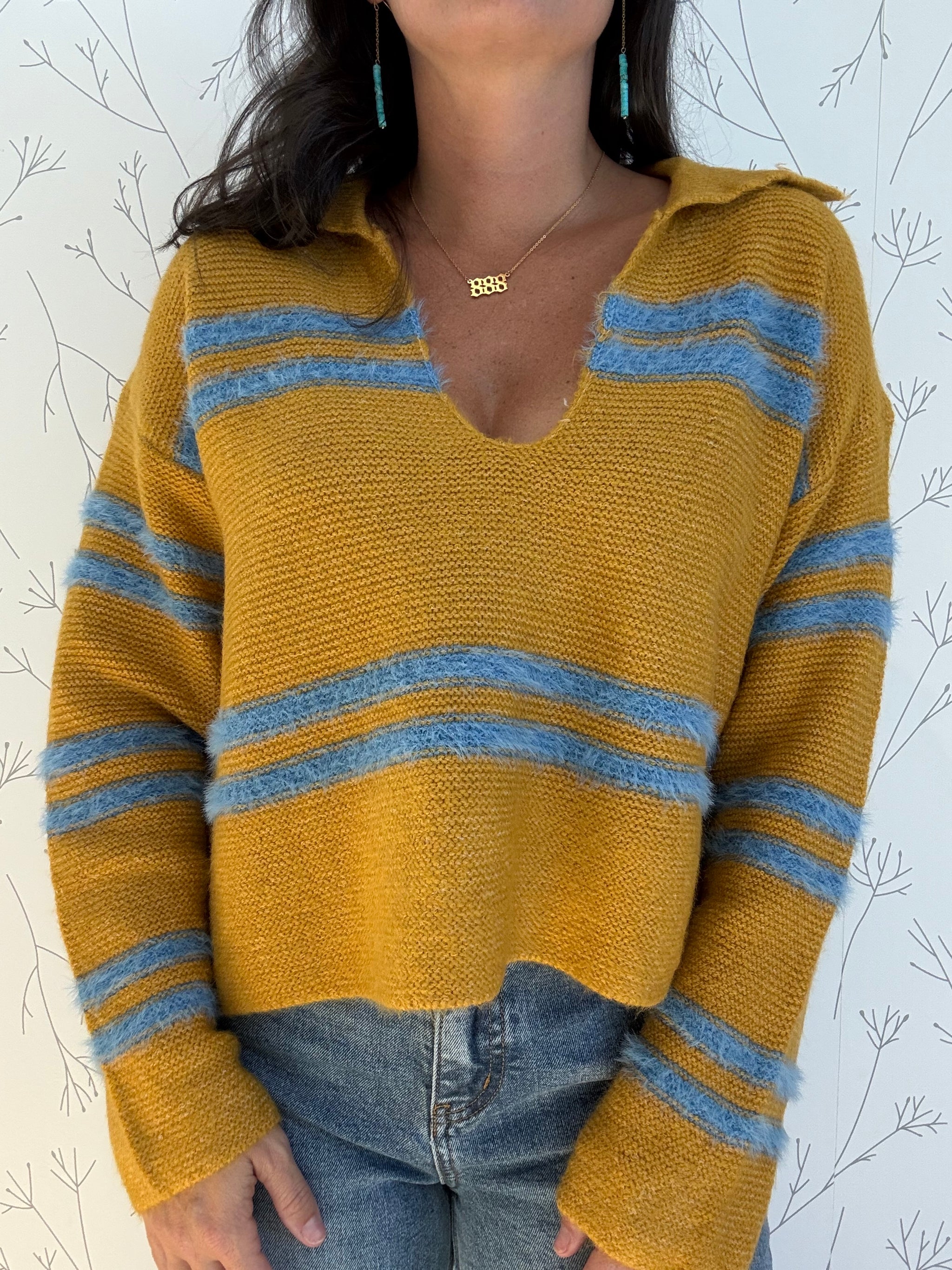 Fuzzy Stripe Sweater