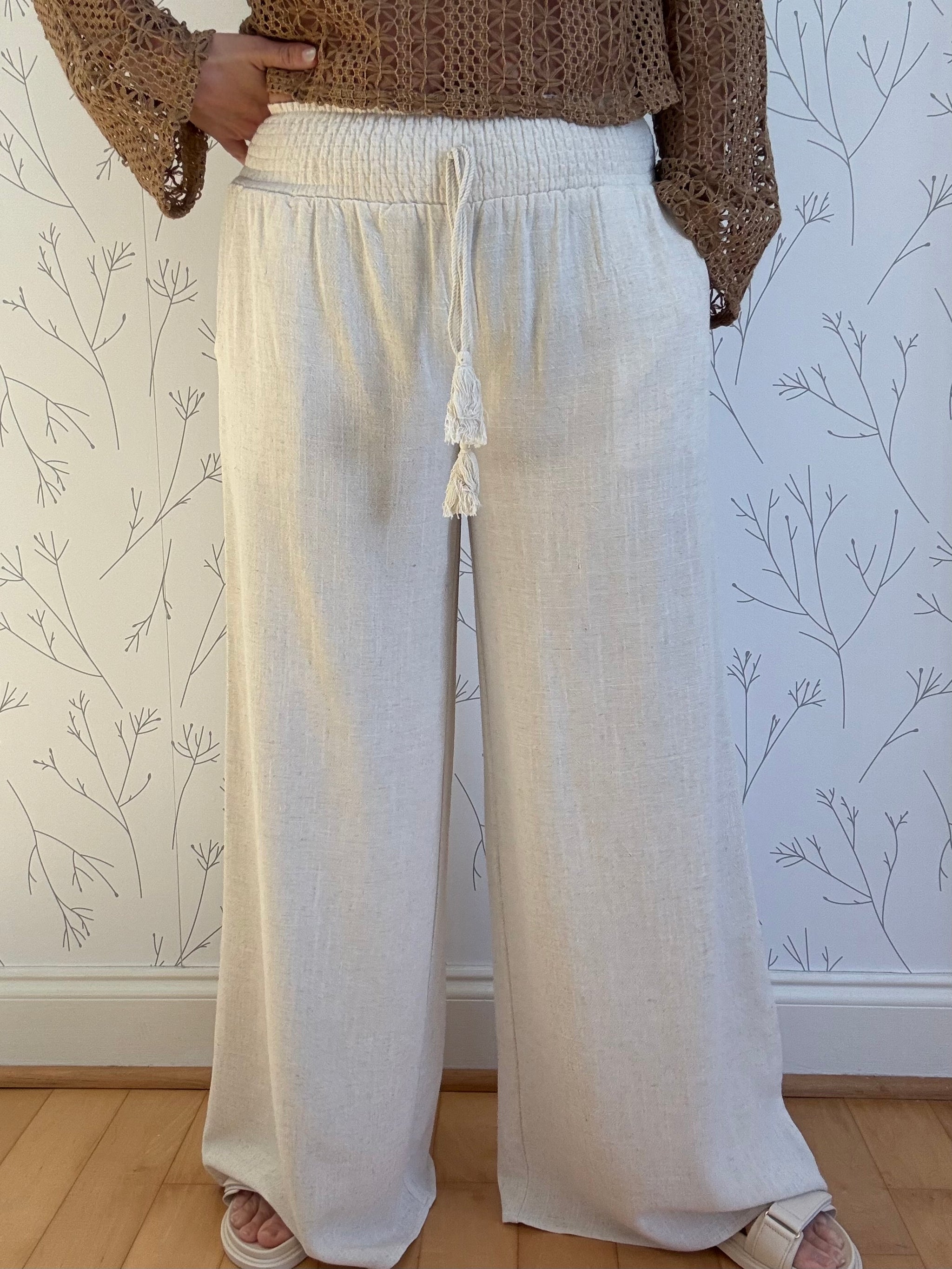 Linen Luxe Tassel Pants