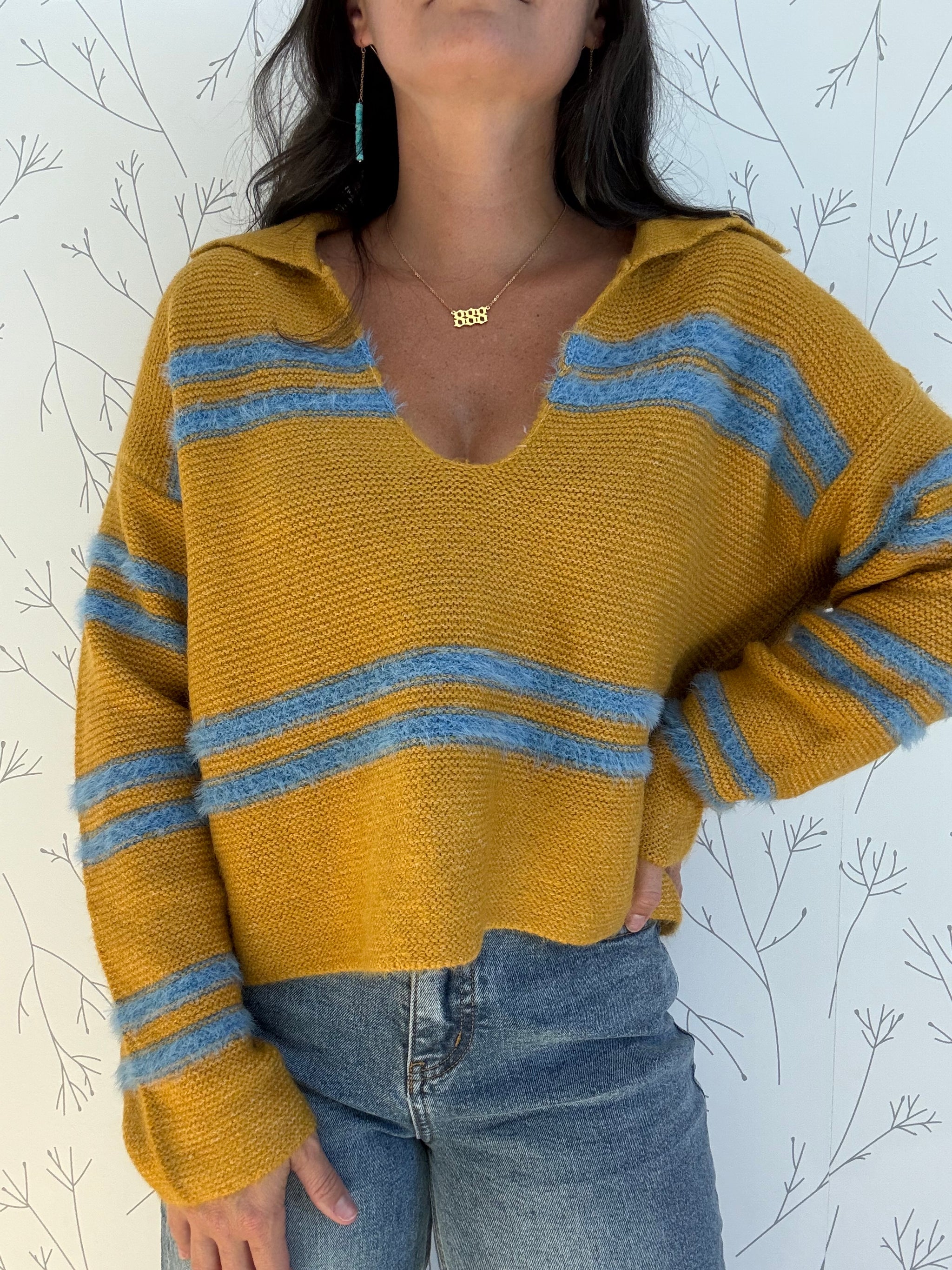 Fuzzy Stripe Sweater