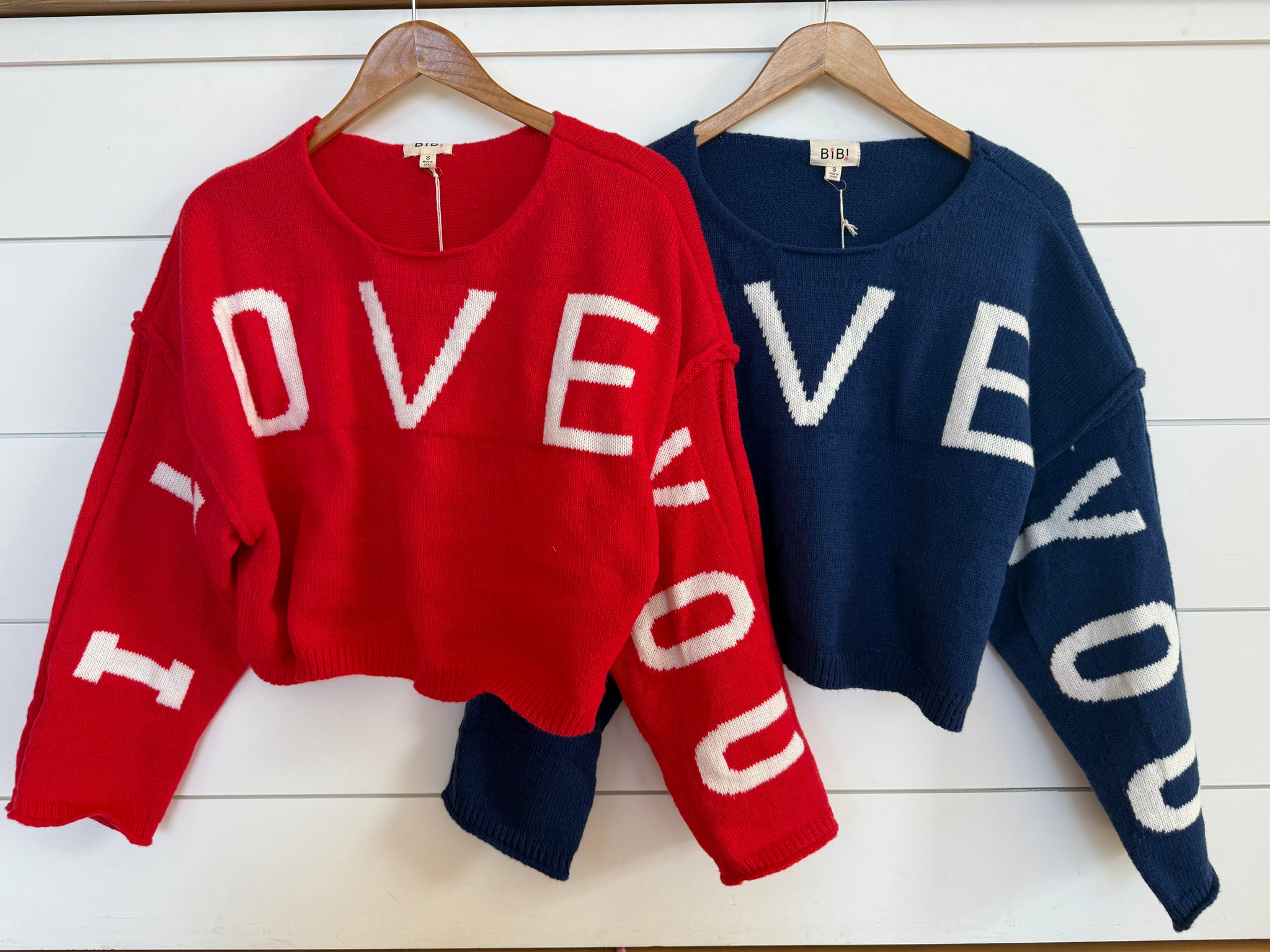 "I Love You" Letter Knit Top