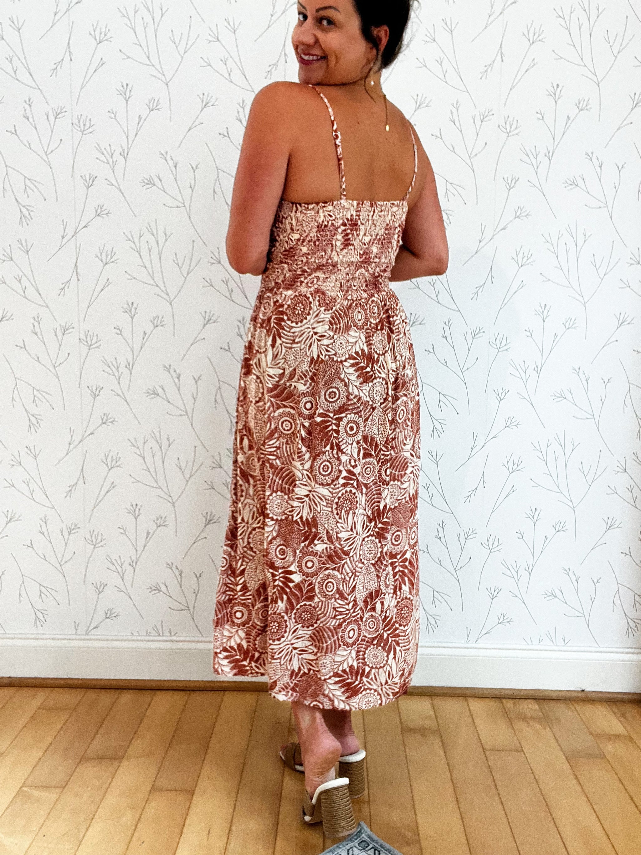 Ginger Twist Front Midi Dress