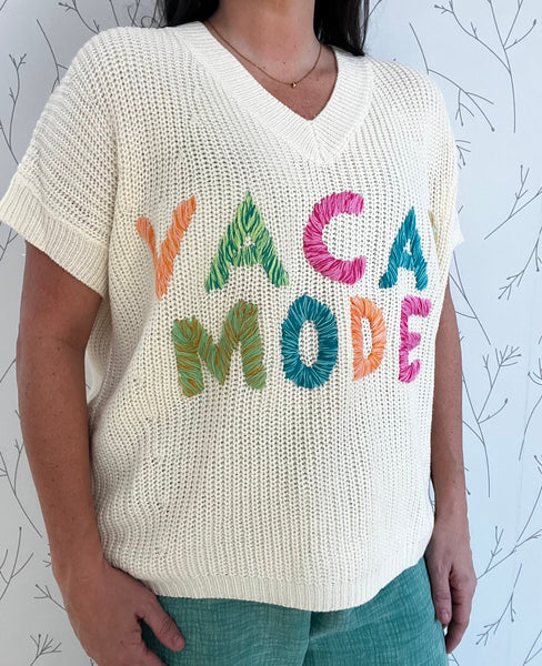 Vacay Mode Embroidered Top