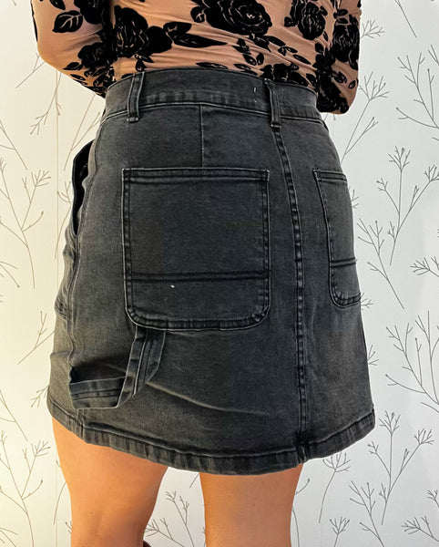 Cargo Denim Mini Skirt