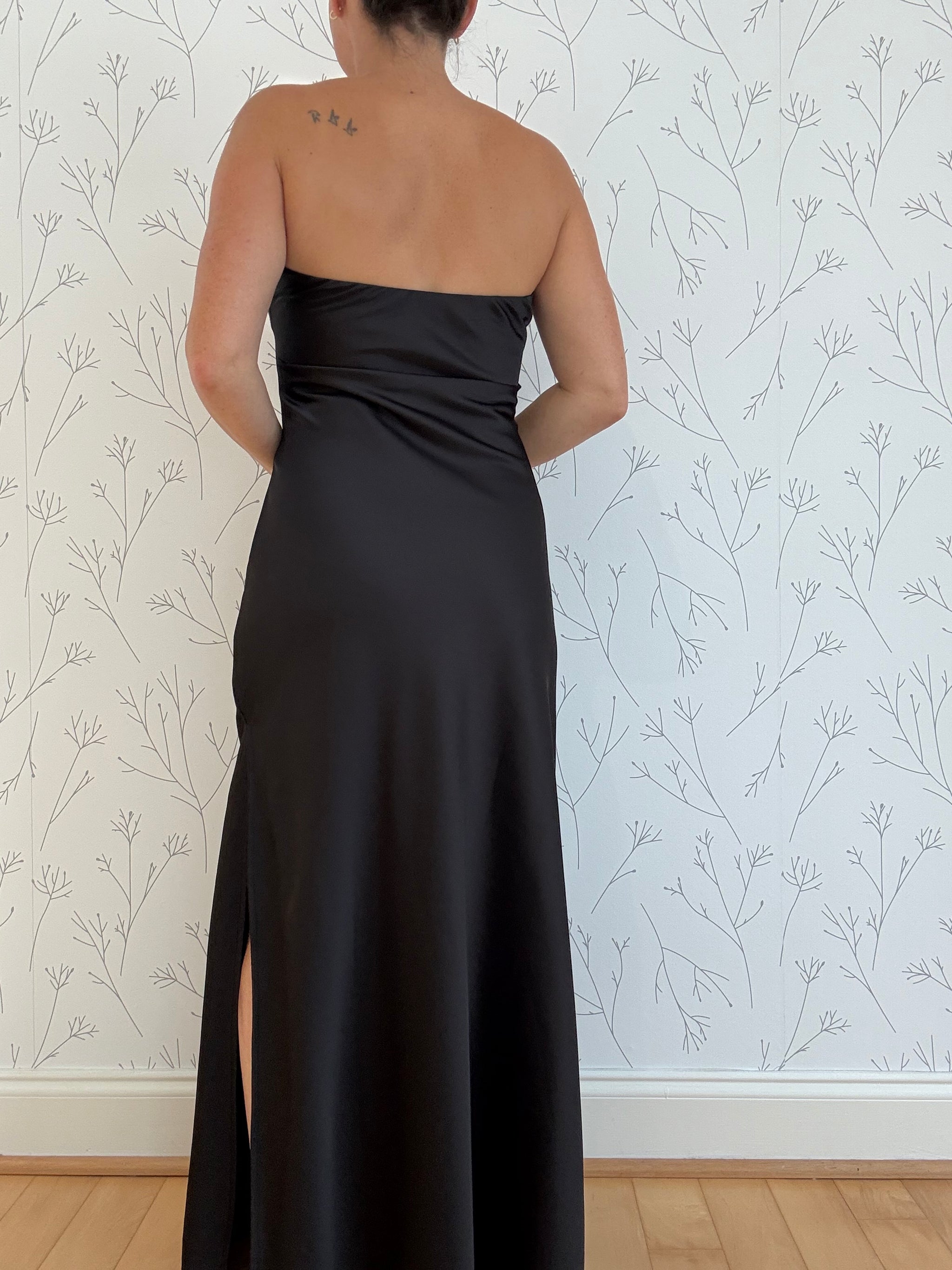 London Strapless Solid Maxi Dress