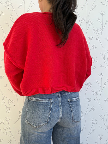 "I Love You" Letter Knit Top