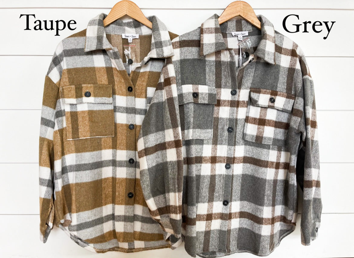 Plaid Flannel Oversize Button Down Shacket