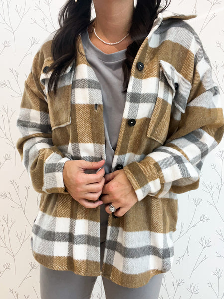 Plaid Flannel Oversize Button Down Shacket