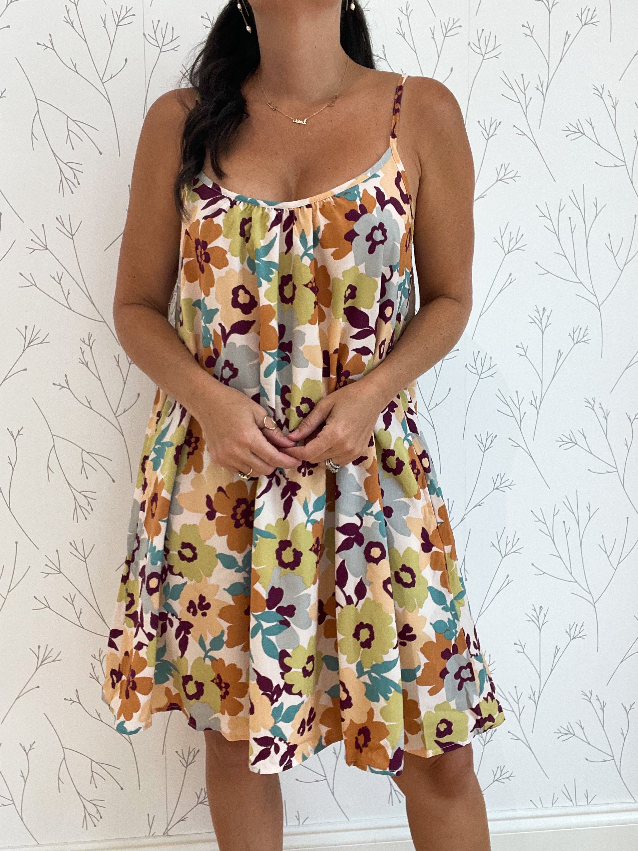 Floral Print Cami Dress w/ Pockets – 3 jems boutique