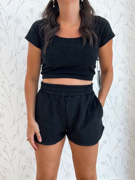 Comfy Terry Cropped Top & Short Set