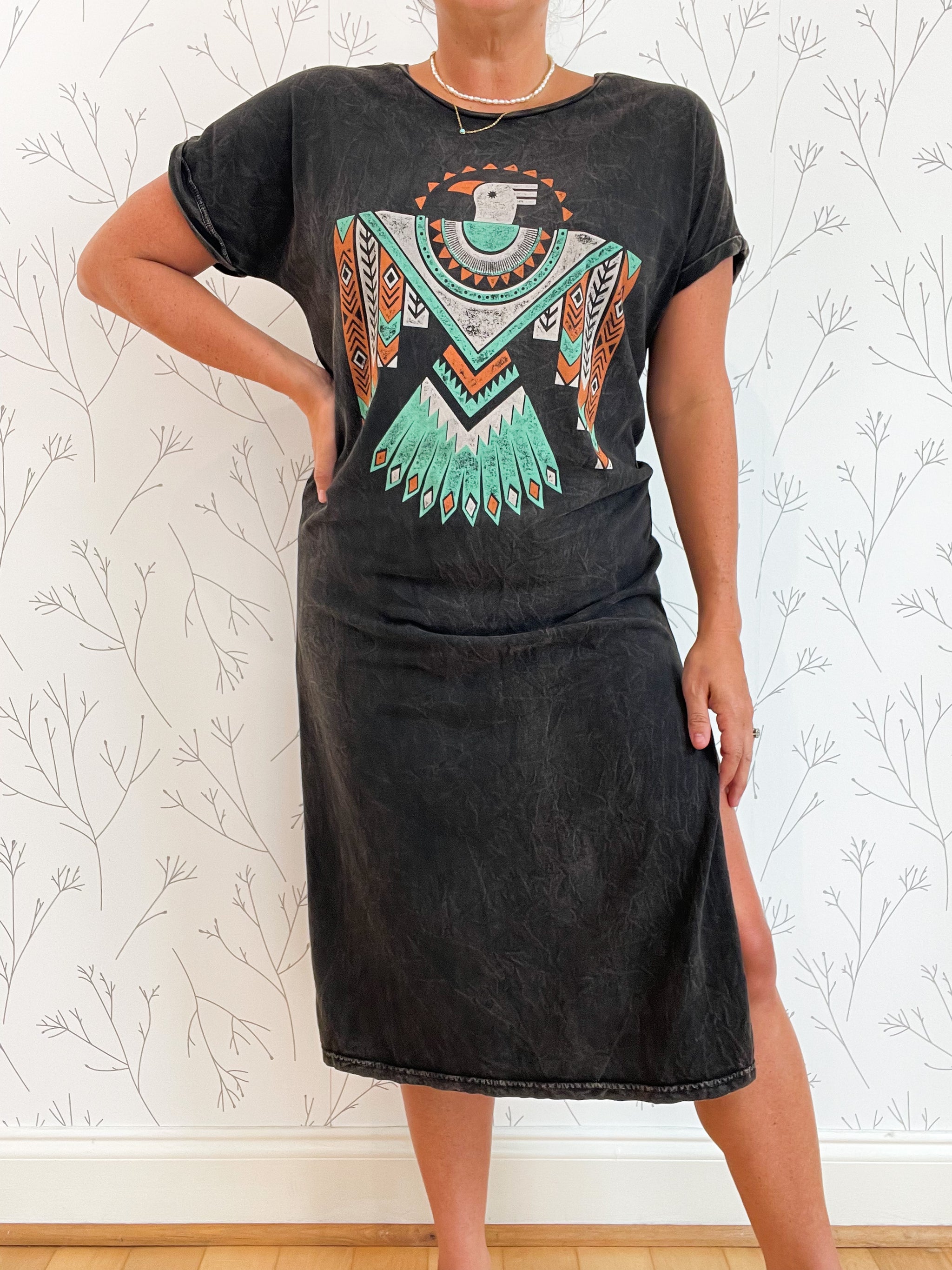 Aztec Print Graphic Midi Dress