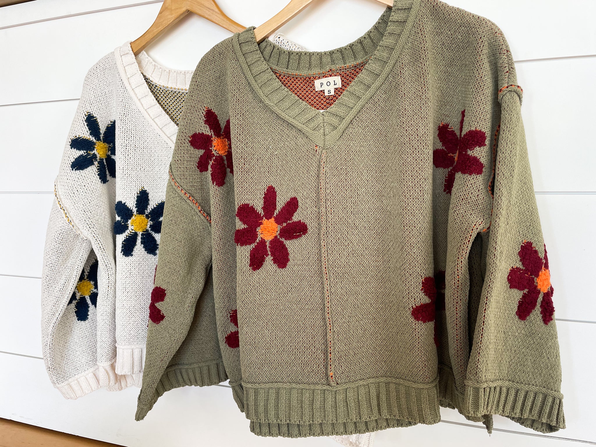 Floral Pattern Chenille Sweater