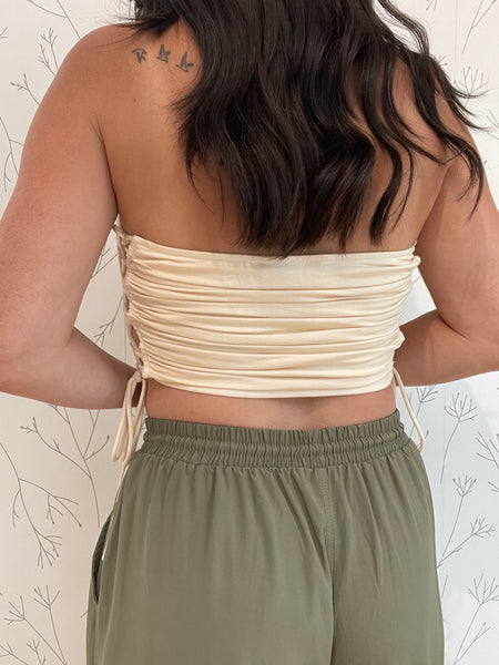 Strapless Side Tie Tube Top