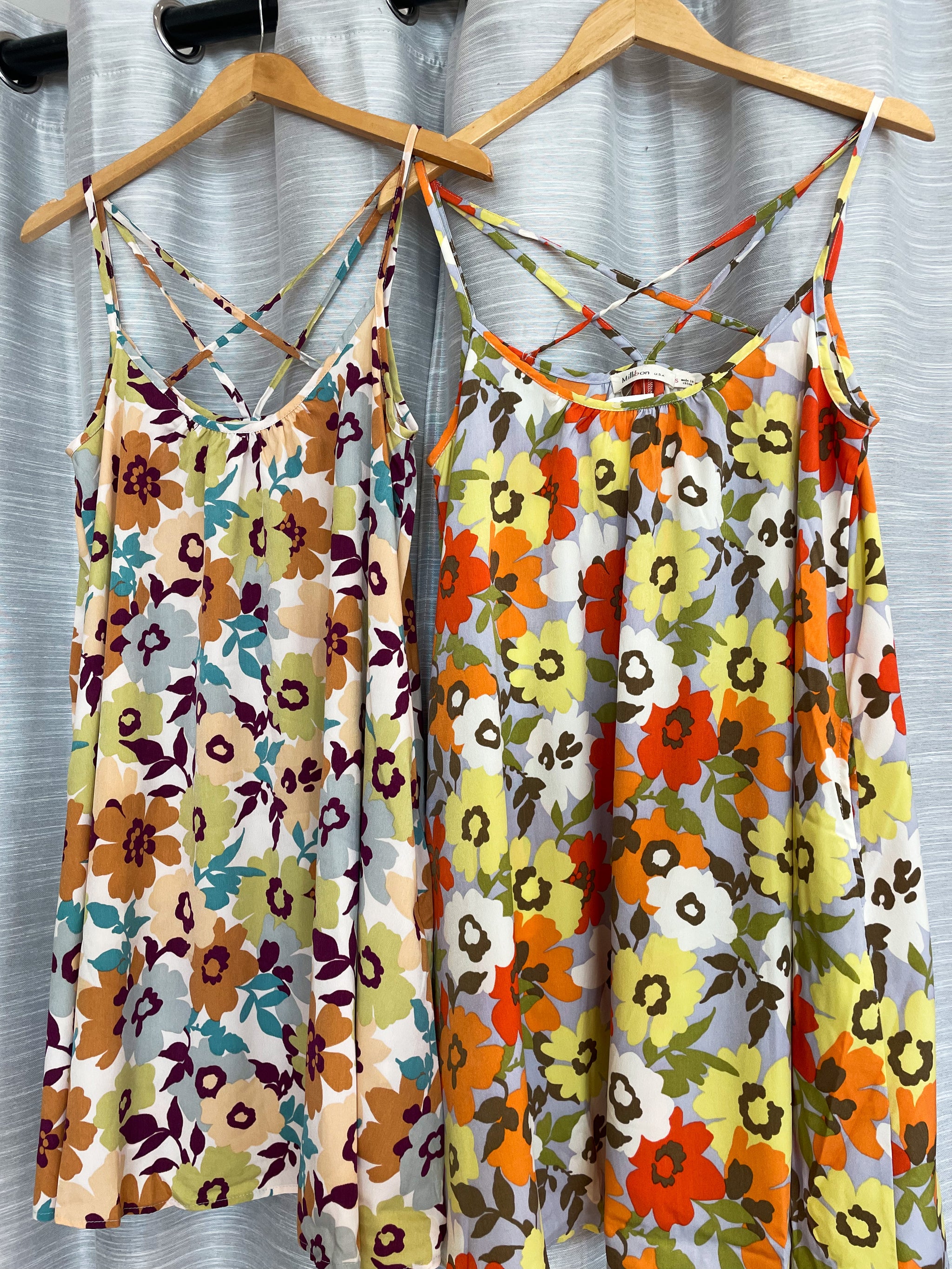 Floral Print Cami Dress w/ Pockets
