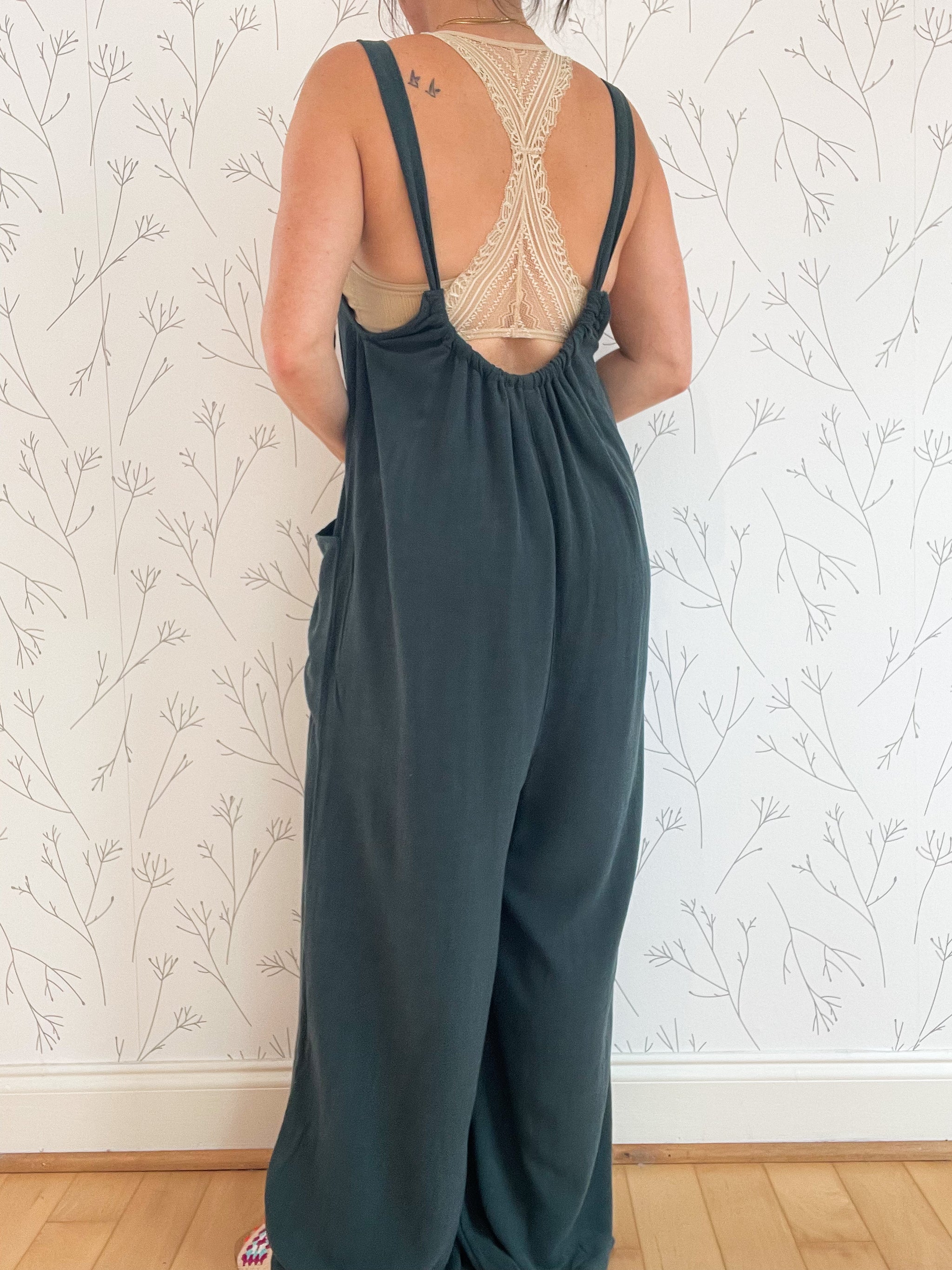 Linen Wide Leg Jumpsuit - Including Plus