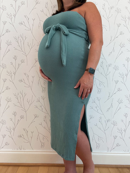 One Shoulder Midi Dress w/ Belt