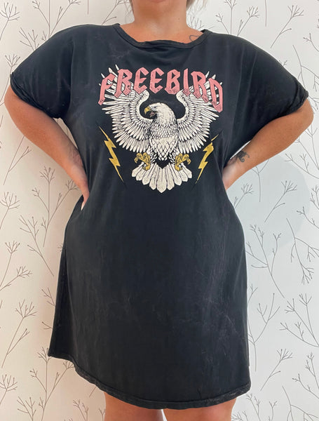 Freebird Graphic T-Shirt Dress (Plus)