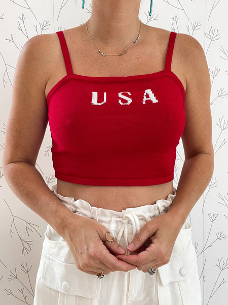 "USA" Knit Tank Top