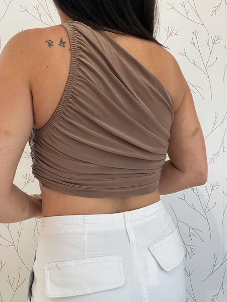 One Shoulder Ruched Top