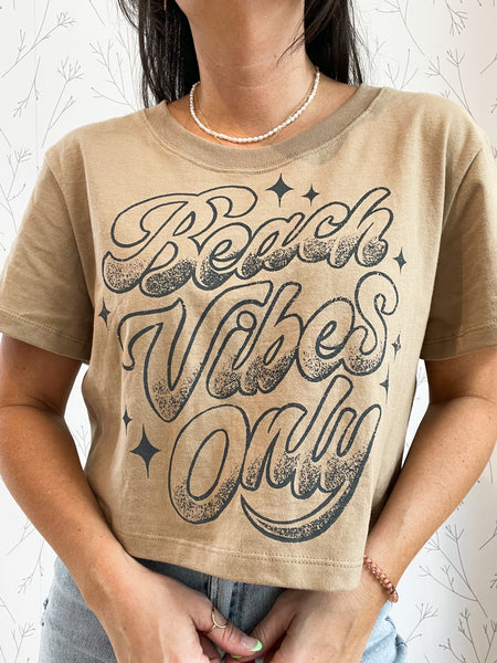 Beach Vibes Only Crop Graphic Tee