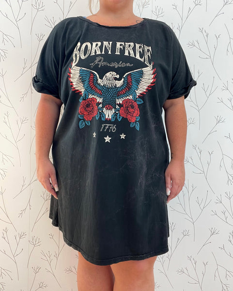 Born Free Graphic T-Shirt Dress (Plus)