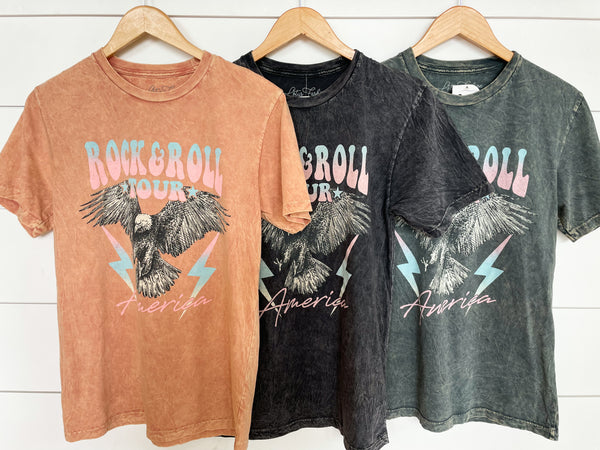 Rock And Roll Tour America Eagle Graphic Tee -  Including Plus