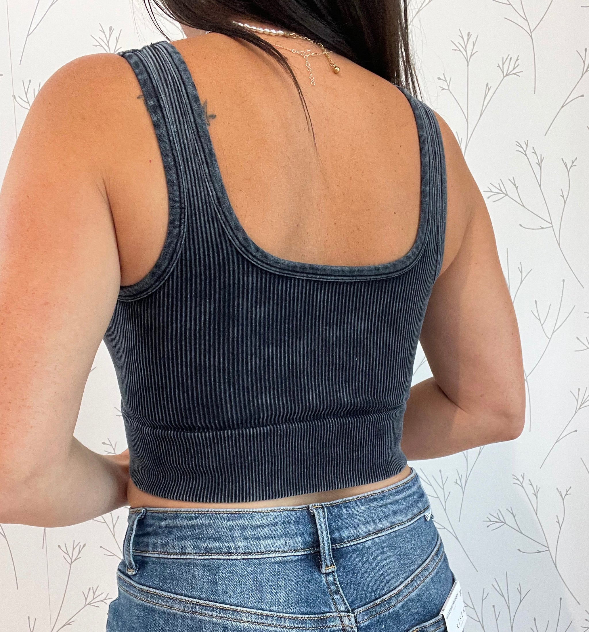 Kelsey Ribbed Square Neck Tank - Including Plus
