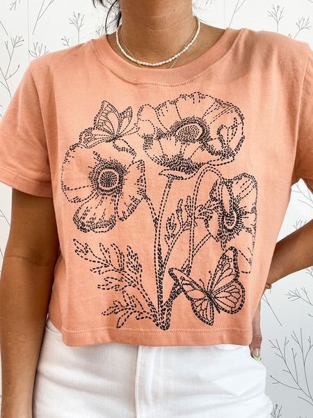Floral Crop Graphic Tee