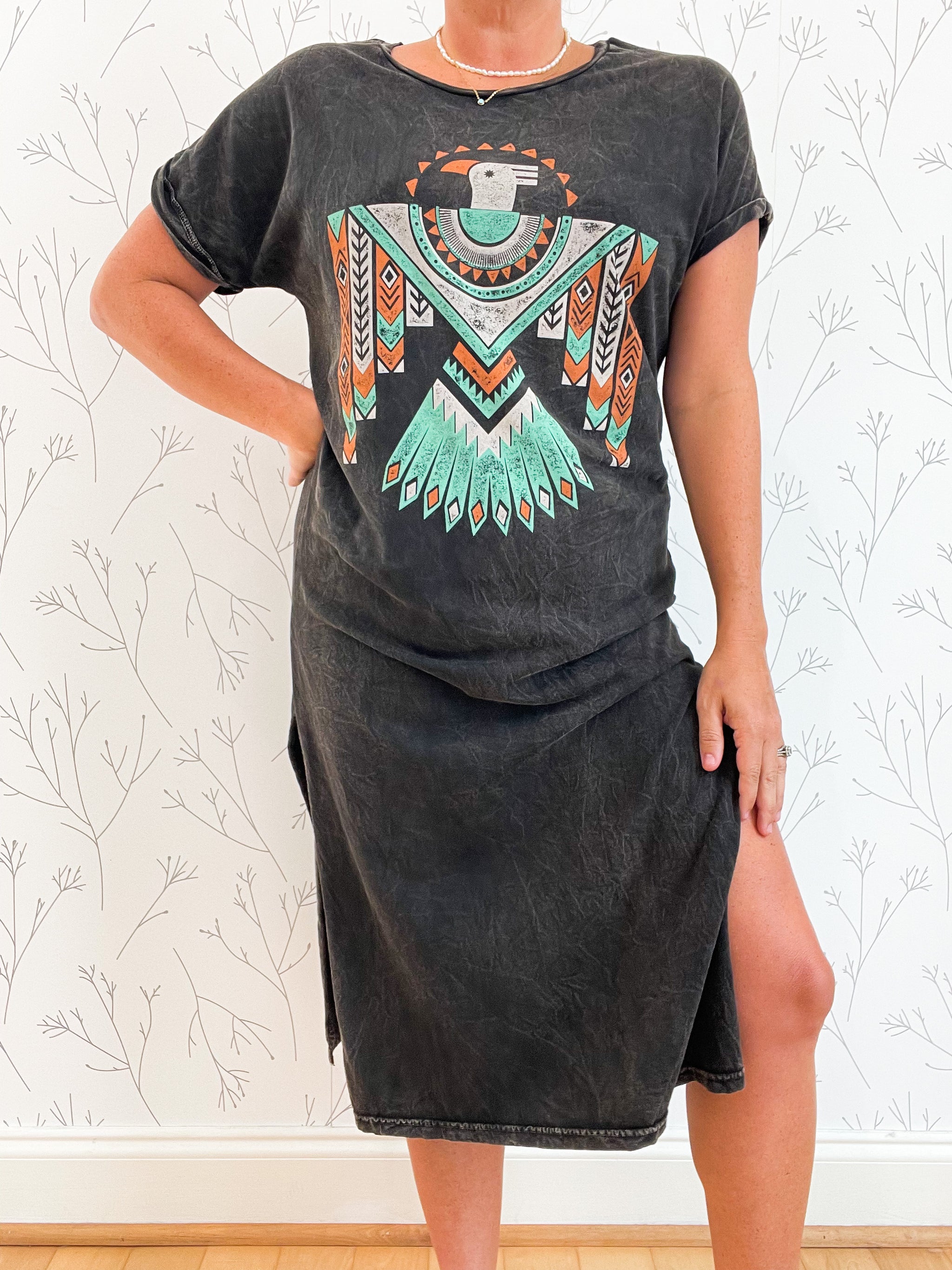 Aztec Print Graphic Midi Dress