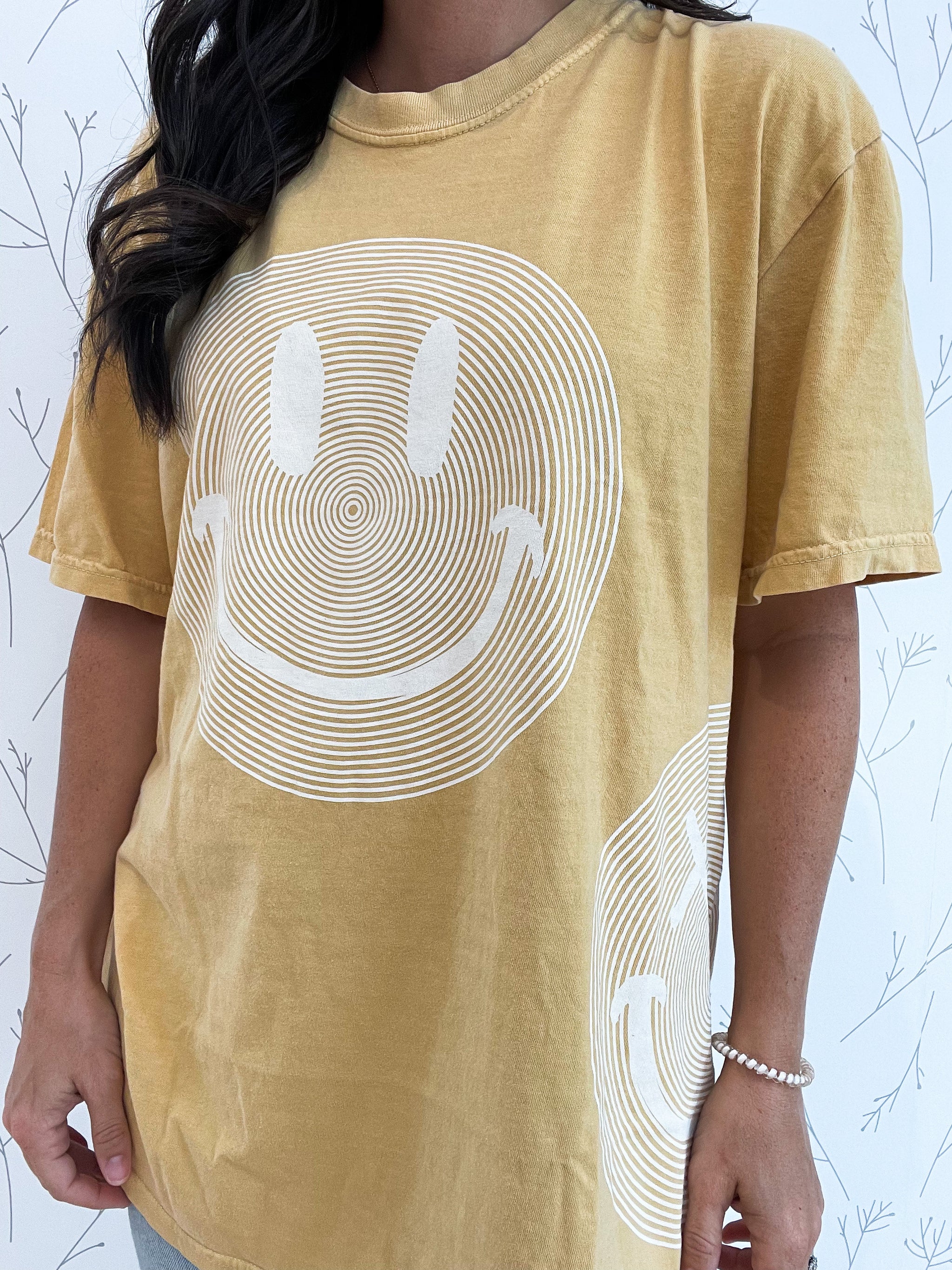 Oversized Smiley Face Graphic Tee