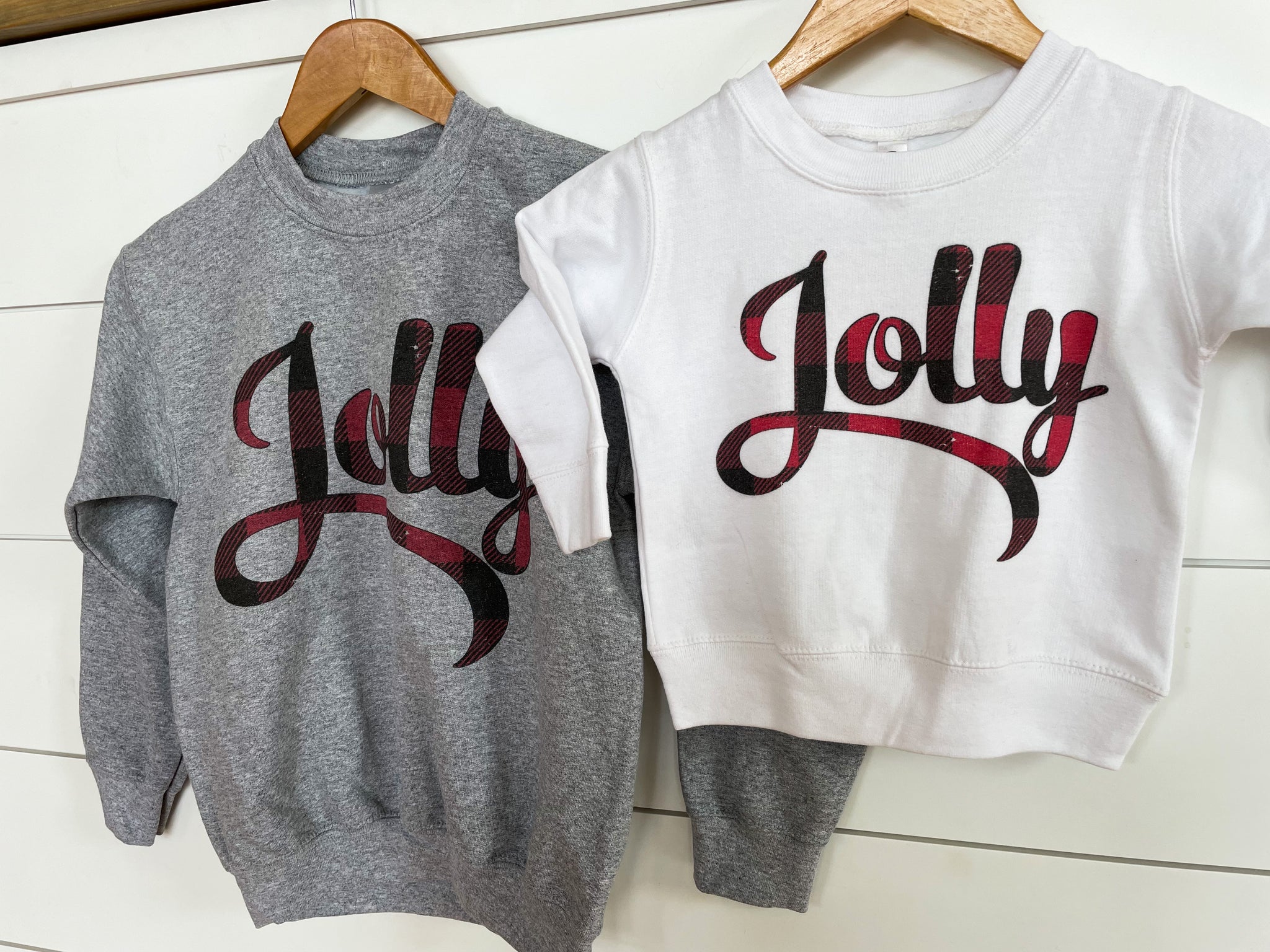 "Jolly" Plaid Graphic Crewneck (Toddler/Kids)