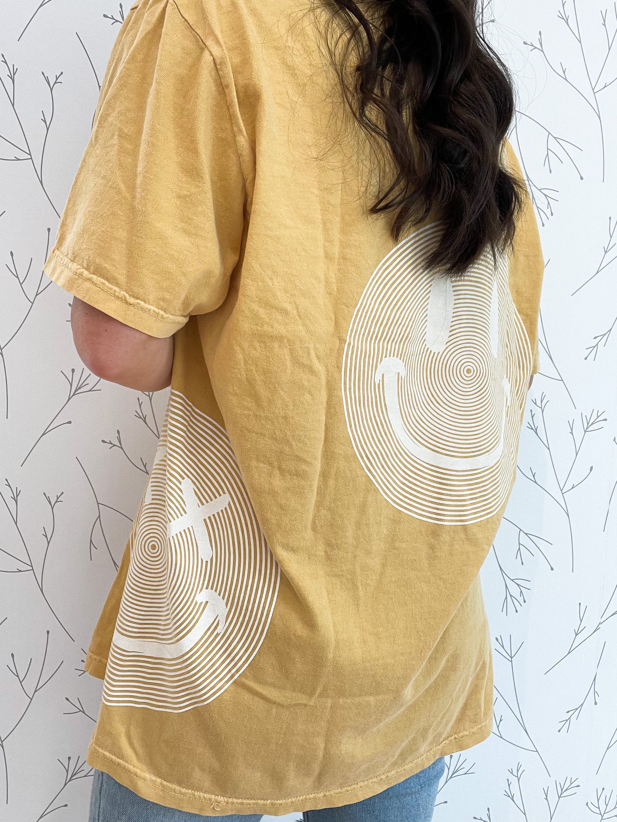 Oversized Smiley Face Graphic Tee