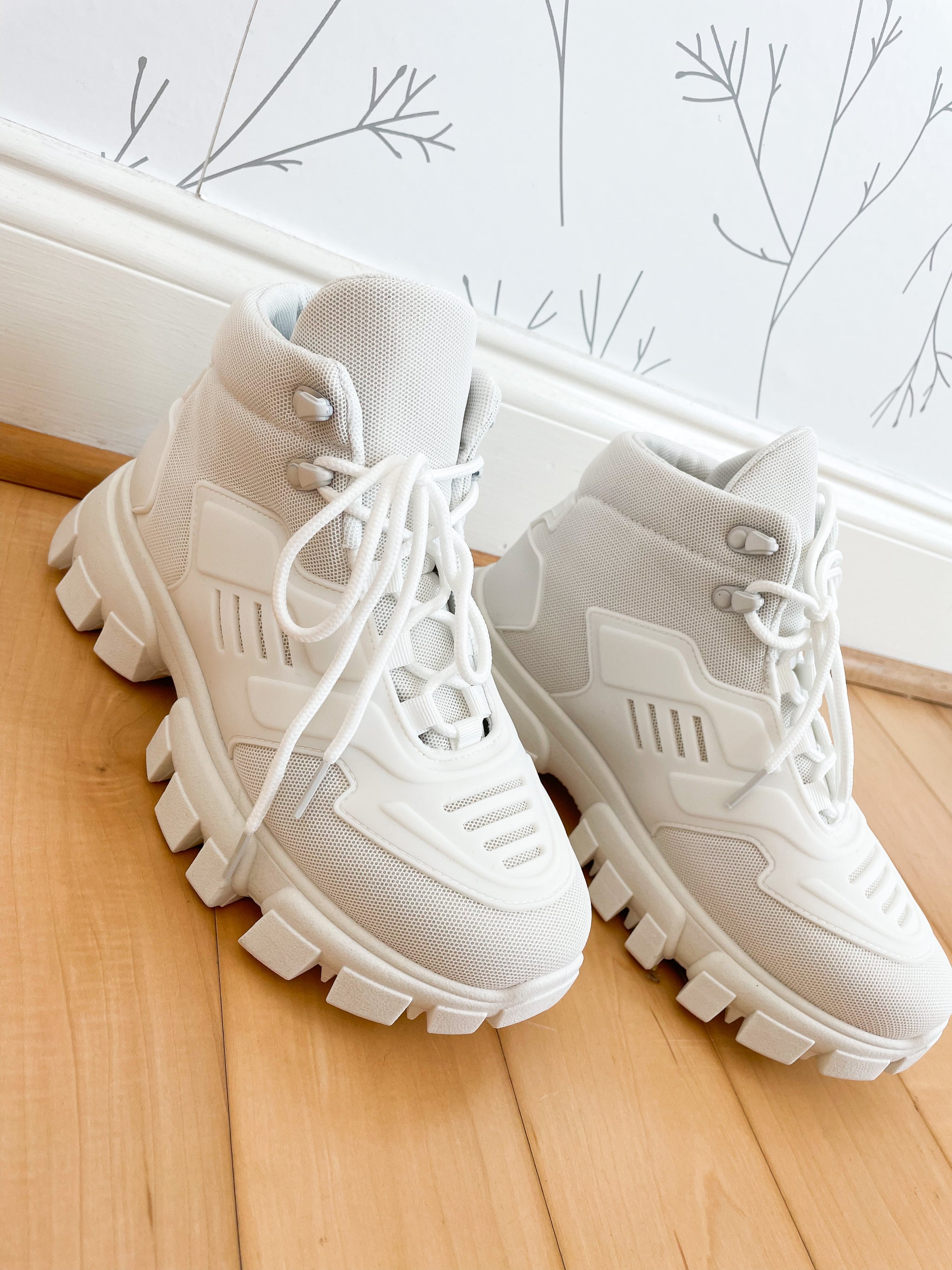 White Chunky Heel Sneaker
