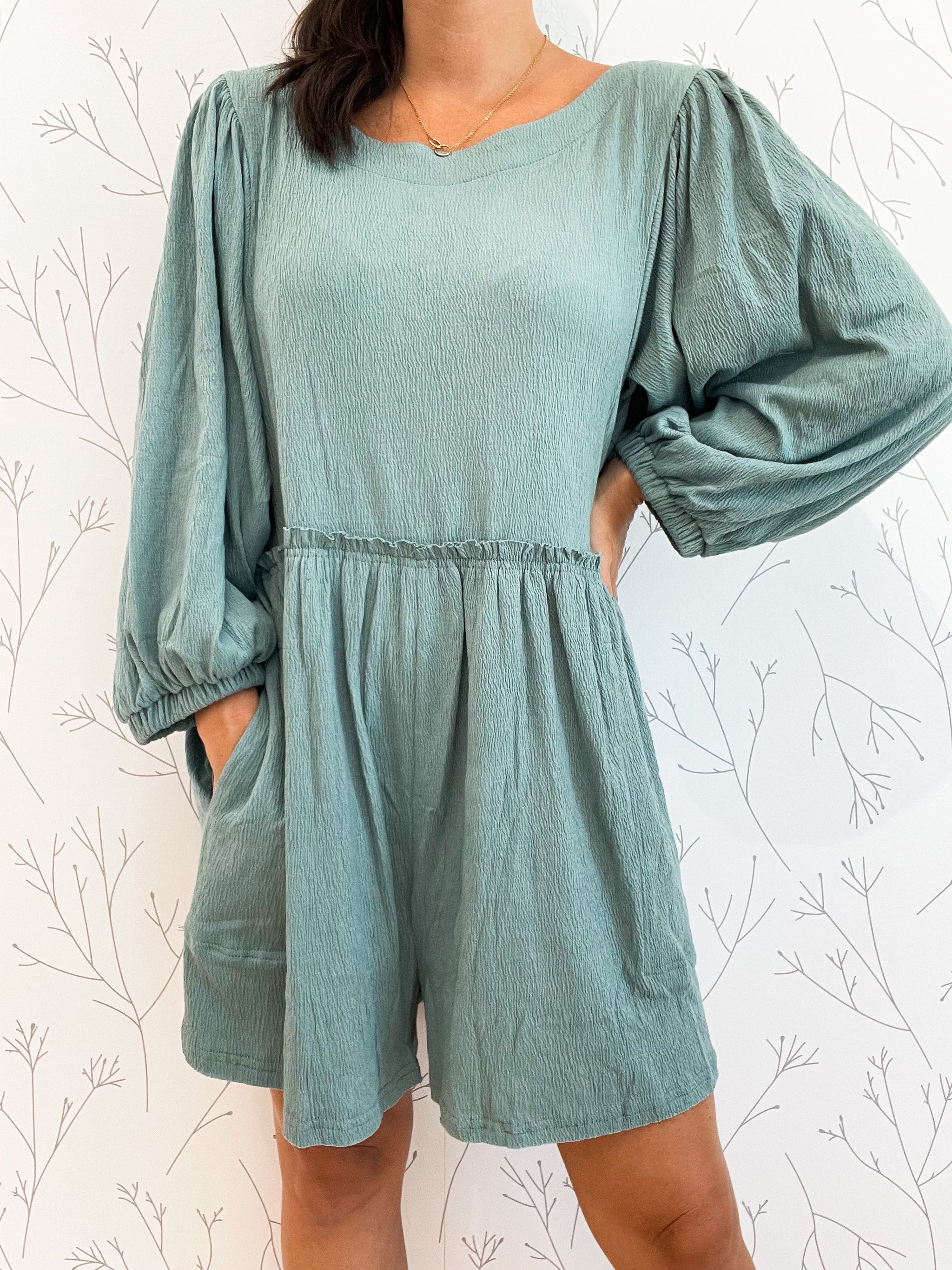Long Sleeve Babydoll Romper