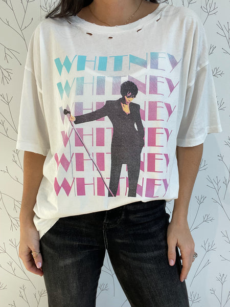 "Whitney Houston" On Stage Distressed Graphic Tee