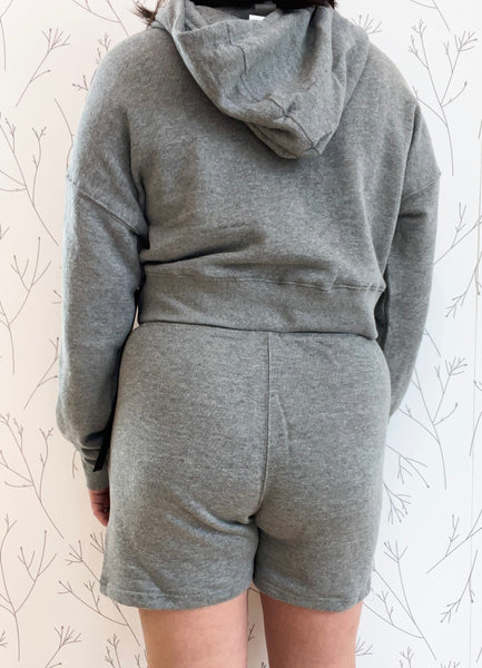 Lounge-to-Street Cropped Hoodie & Shorts Set - Including Plus