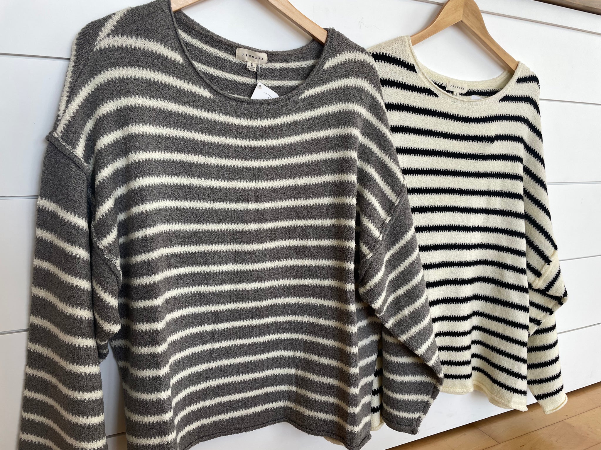 Striped Knit Oversized Sweater