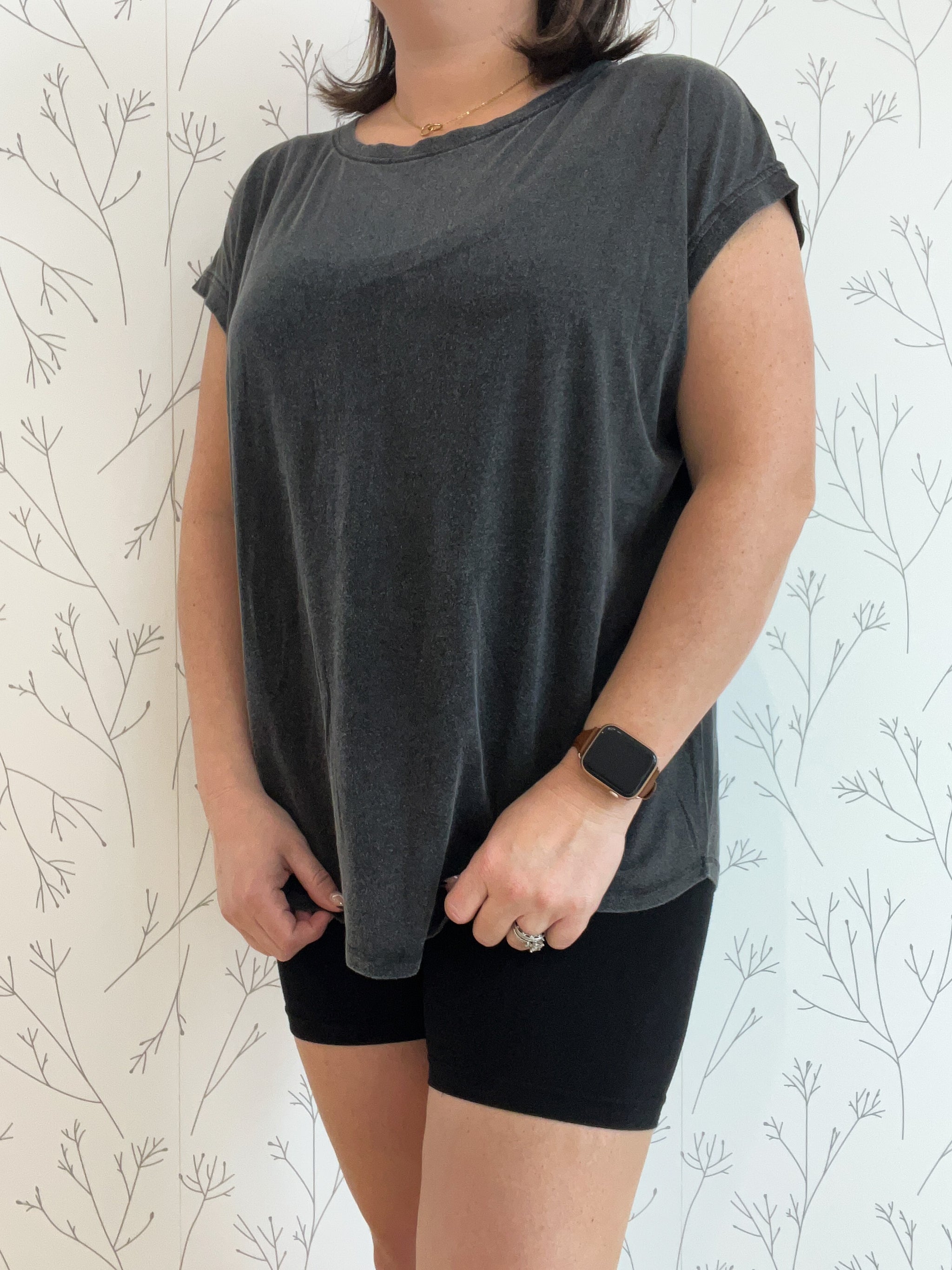 Cap-Sleeve Cut-Out Back Athleisure Top