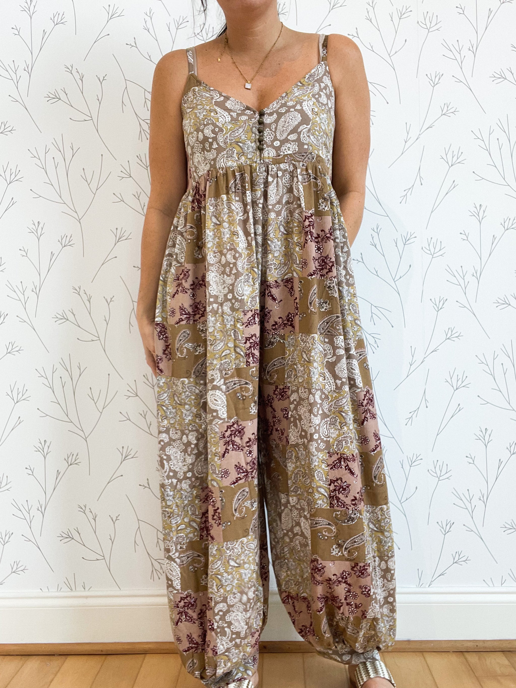 Paisley Pattern Balloon Jumpsuit