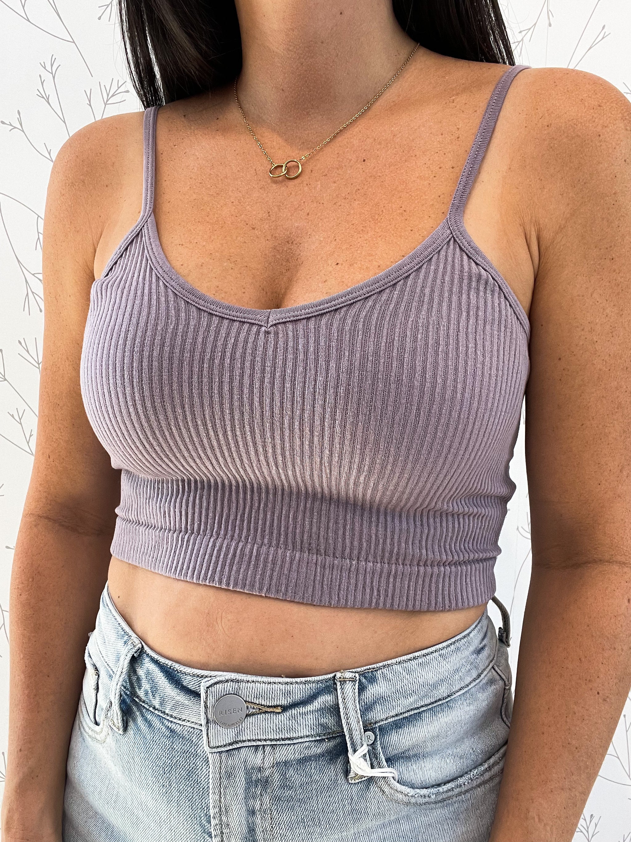 Ribbed Rayon V-Neck Brami
