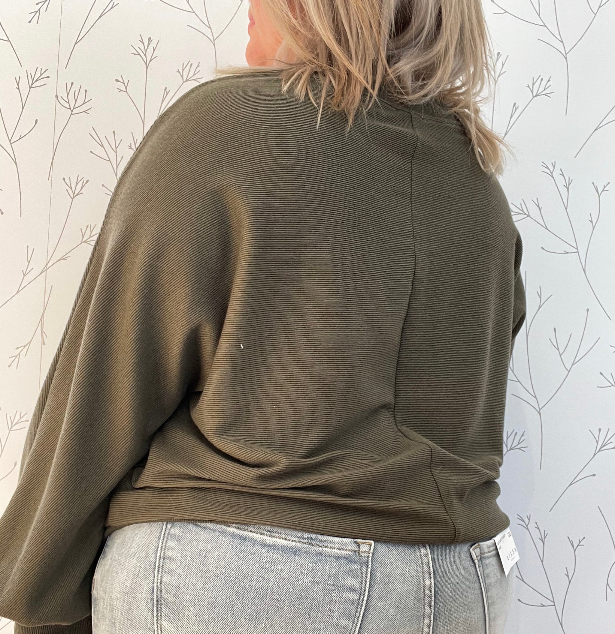 Seam Detail Cuffed Knit Dolman Top - Plus