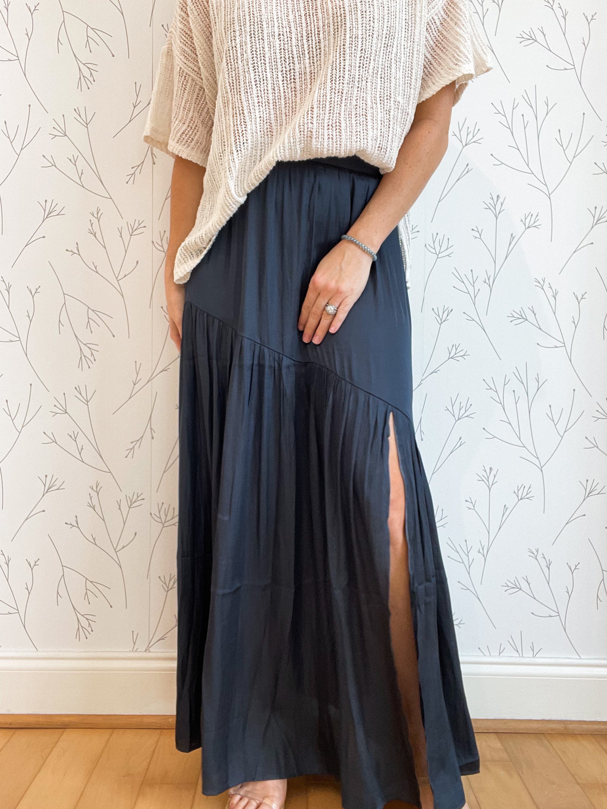 Gathered Tiered Maxi Skirt