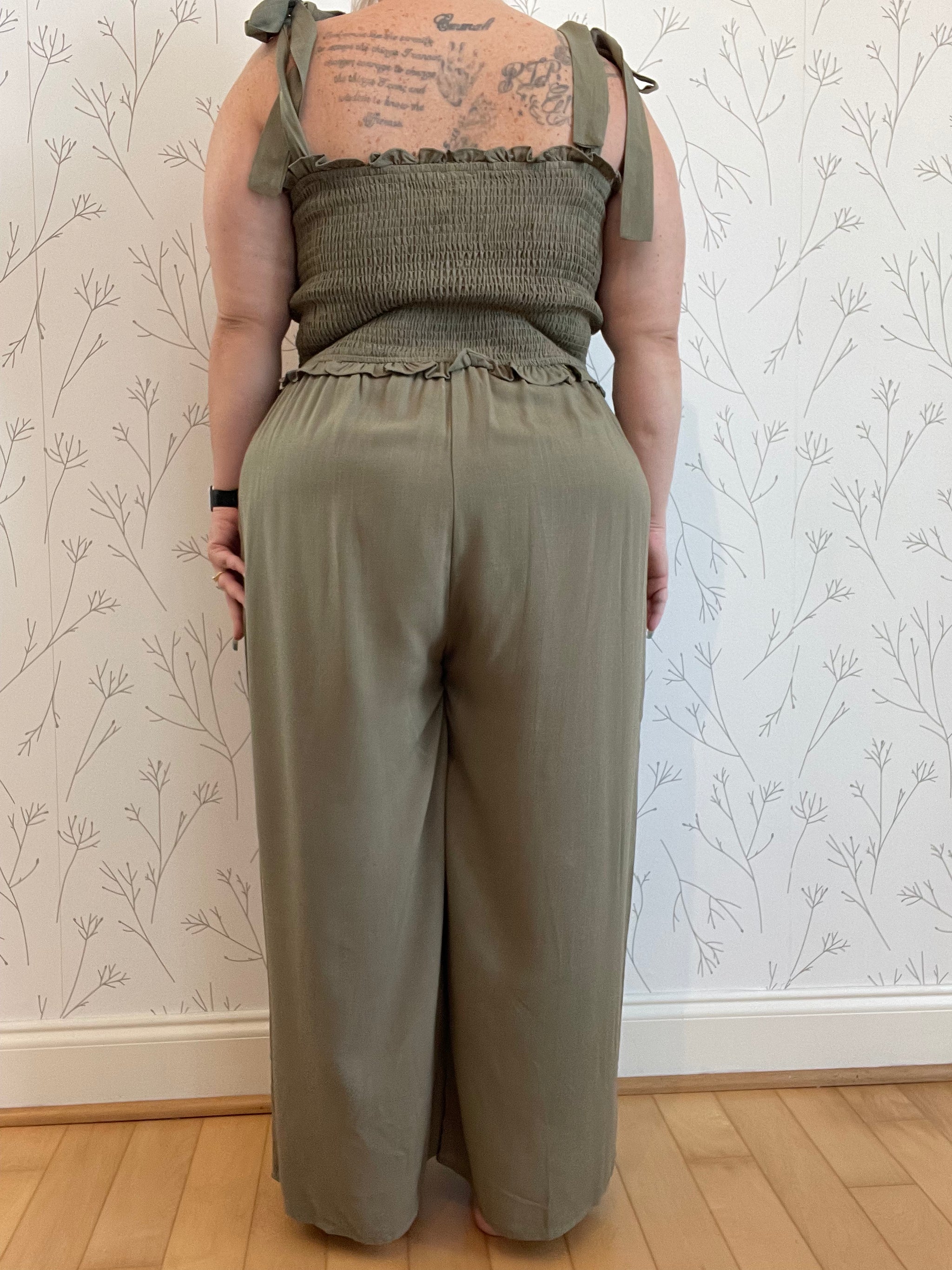 Smocked Top Wide Leg Jumpsuit
