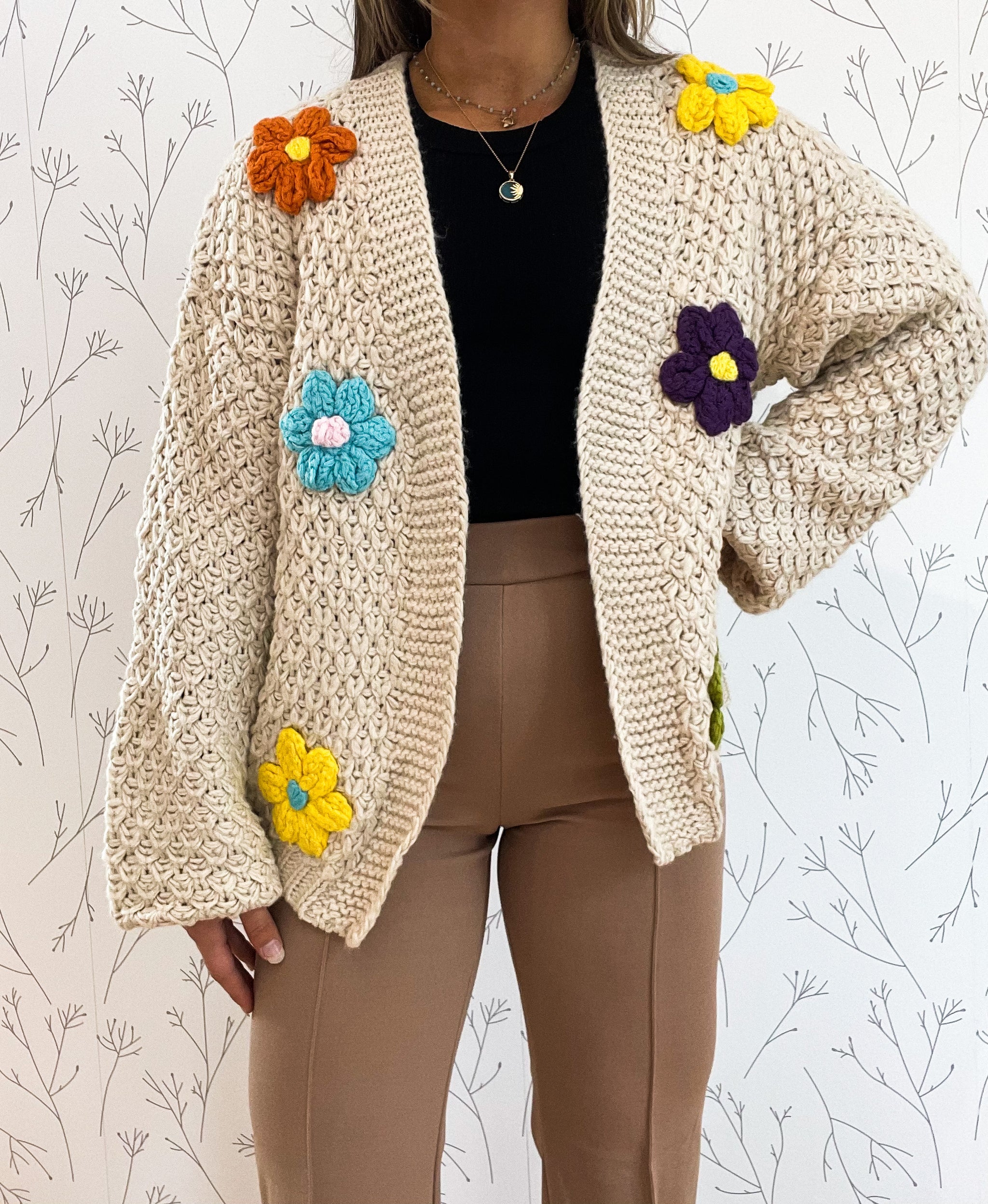 Fall And Winter Sweaters for Women 2023 Daisy Cardigan Sweaters Button Down  Sweater Cardigan Flower Print Sweater Knit Cardigan Top Women Sweaters