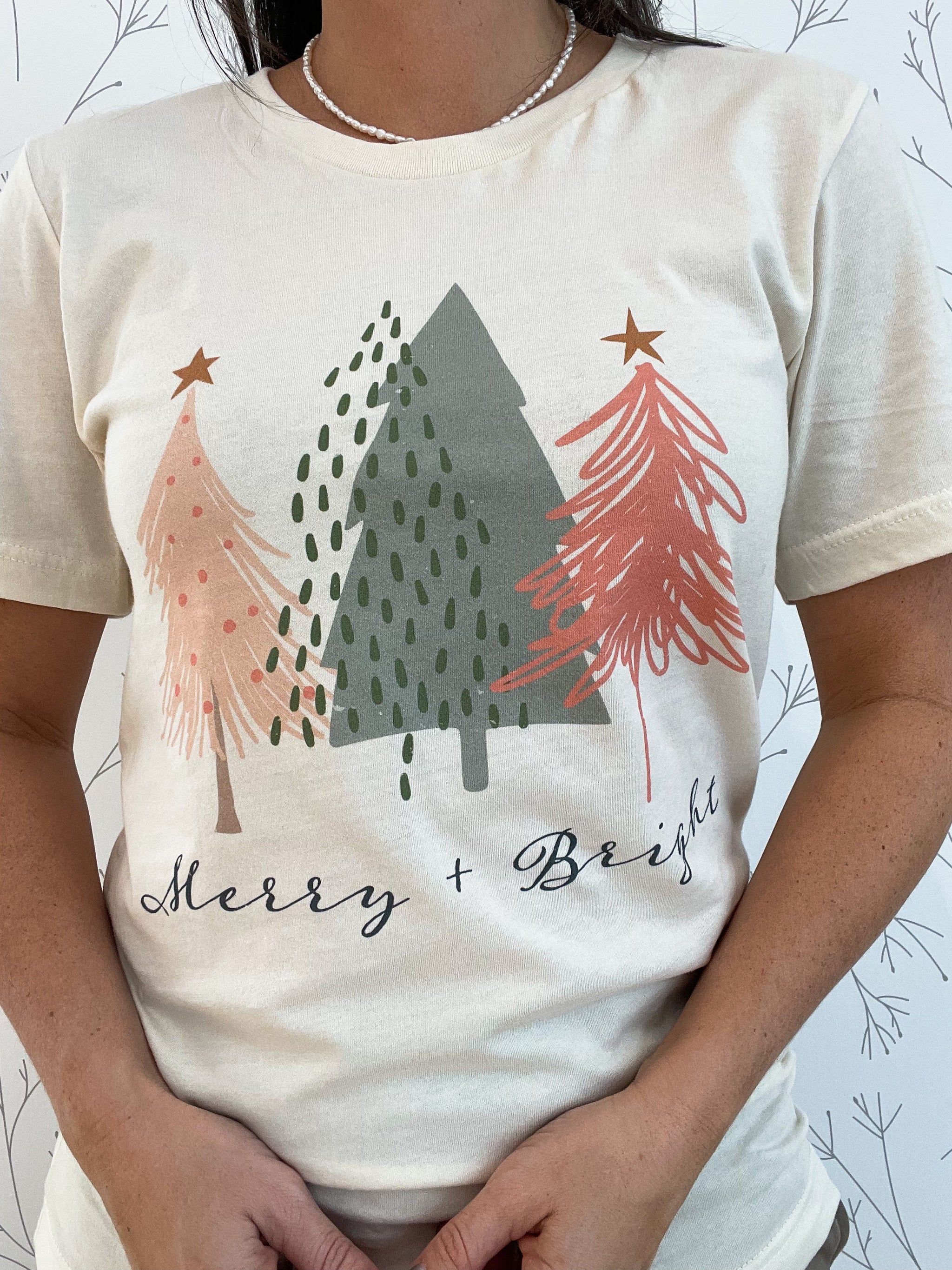 Merry & Bright Christmas Graphic Tee (Including Plus)